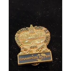 Vintage 1988 Houston Livestock Show and Rodeo Champion Buyer Pin Gold Tone HLSR